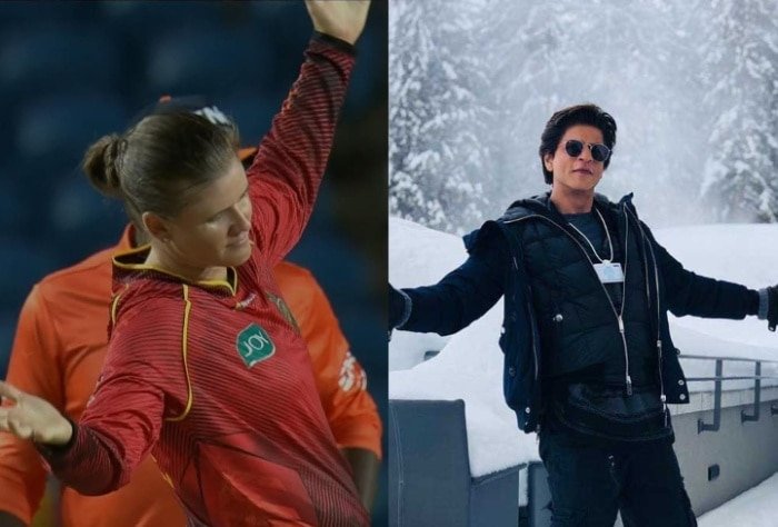 Jess Jonassen Does A Shah Rukh Khan At WCPL 2024 During Trinbago Knight Riders Vs Barbados Royals Tie