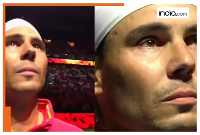 Emotional Rafael Nadal tears up during national anthem in farewell match as crowd chants ‘Rafa’