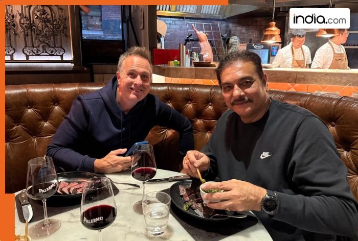 Ravi Shastri spotted having dinner with Michael Vaughan, fans ask ‘is he having BEEF’, check PIC