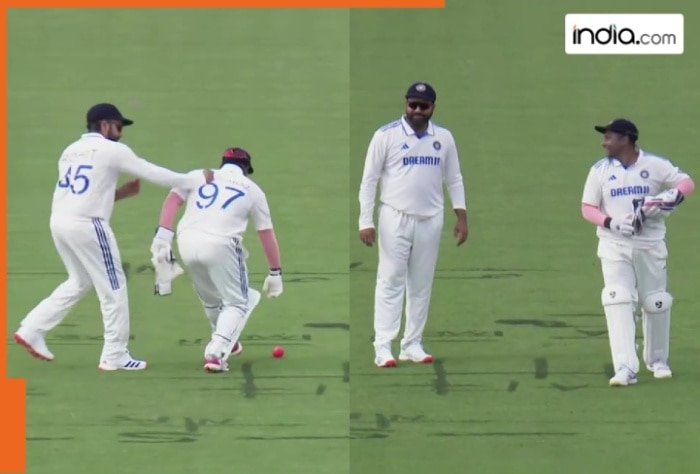 Rohit Sharma hits a punch when Sarfaraz Khan misses the ball, WATCH