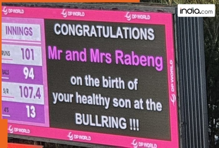 Heartwarming moment as couple welcomes baby at The Wanderers, announcement on big screen…