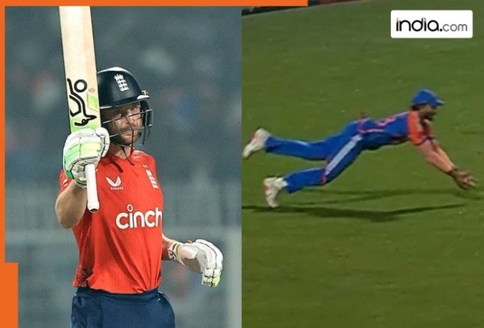 Nitish Kumar Reddy stuns the crowd with brilliant diving catch to dismiss Jos Buttler in IND vs ENG 2025 1st T20I