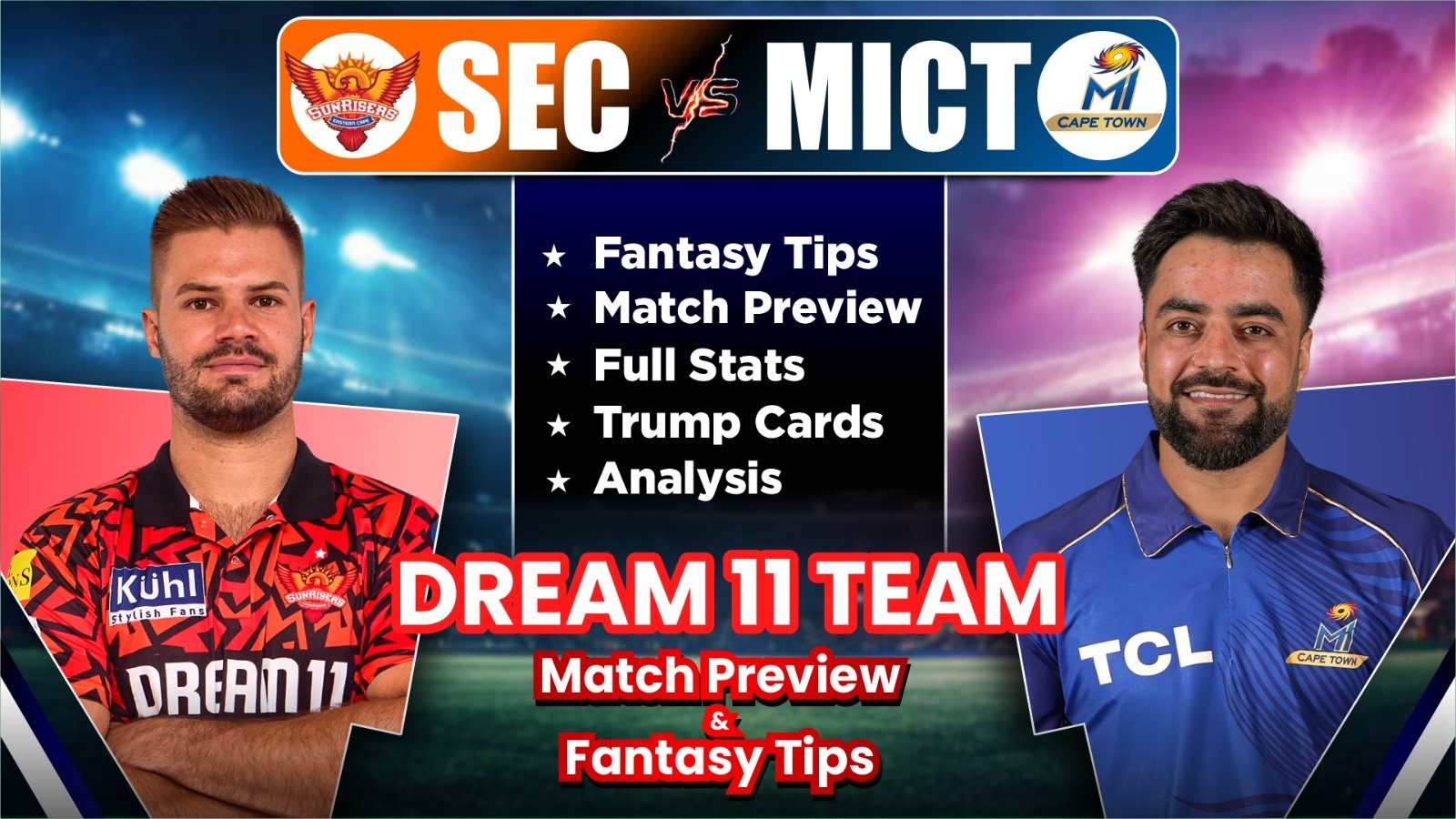 SEC vs MICT Dream11 Team Today Prediction, MICT vs DSG Dream11 Fantasy Tips, Stats and Analysis